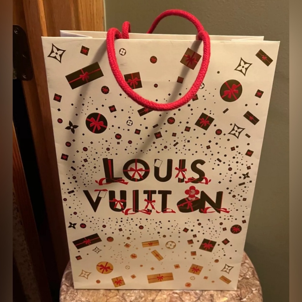 Authentic Louis Vuitton Holiday  14”x9.75”x4.25” Paper Shopping Christmas Bag
